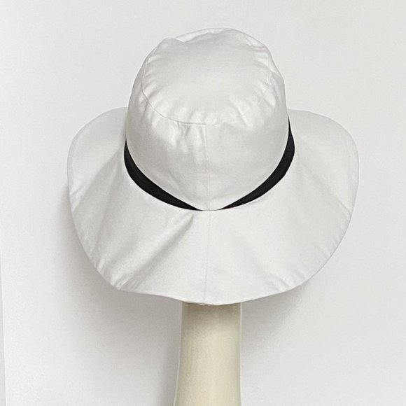 White Black Wide Brim Sun Hat
